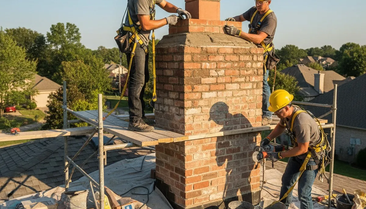 Greenville, NC chimney repair by FX Remodeling & Exteriors for cracked masonry and storm damage