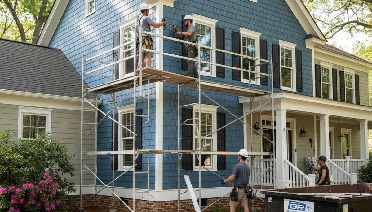 Vinyl siding installation in Greenville, NC for residential home exterior improvement