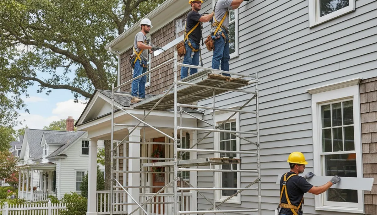 Vinyl siding installation service in Greenville, NC for a residential home exterior renovation